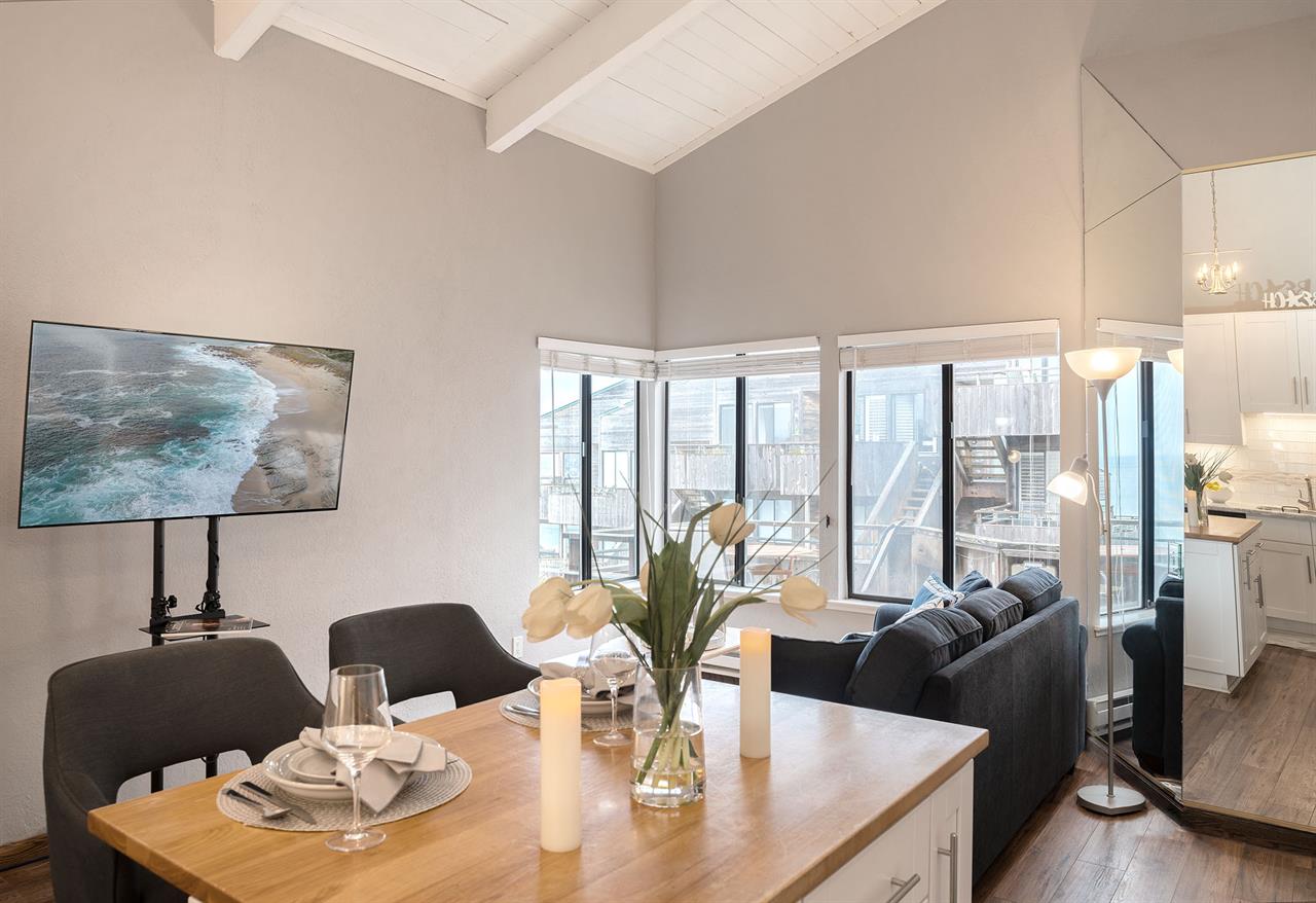 Open Concept Living Area with Vaulted Ceiling