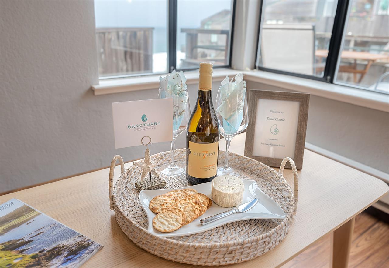 Wine and Cheese to Welcome You Settle In and Enjoy the View