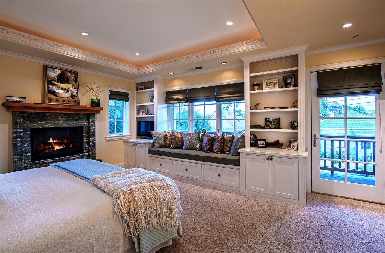 Bedroom 1  King Bed, Gas Fireplace, En Suite Bath, Balcony