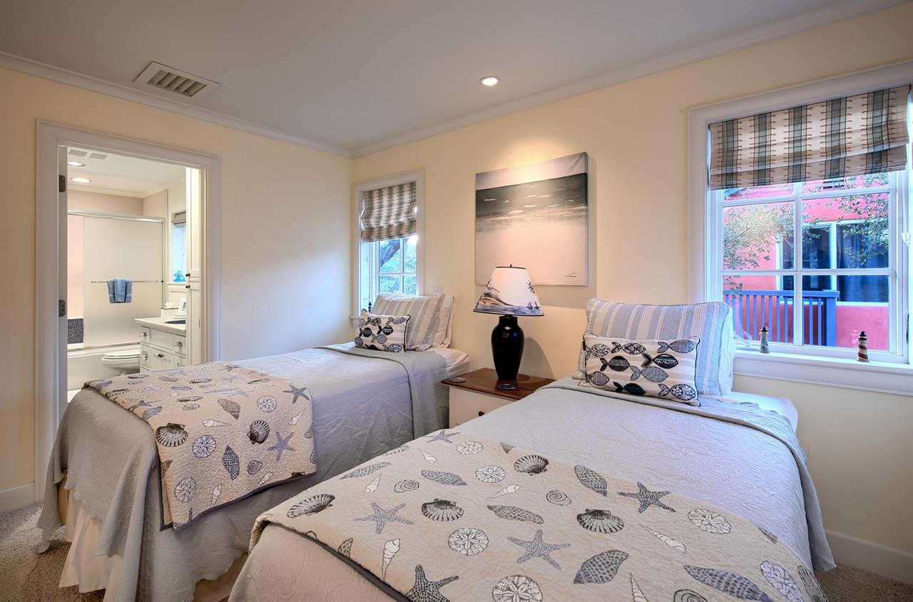 Bedroom 3 has 2 Twins or 1 Split King with Foam Topper