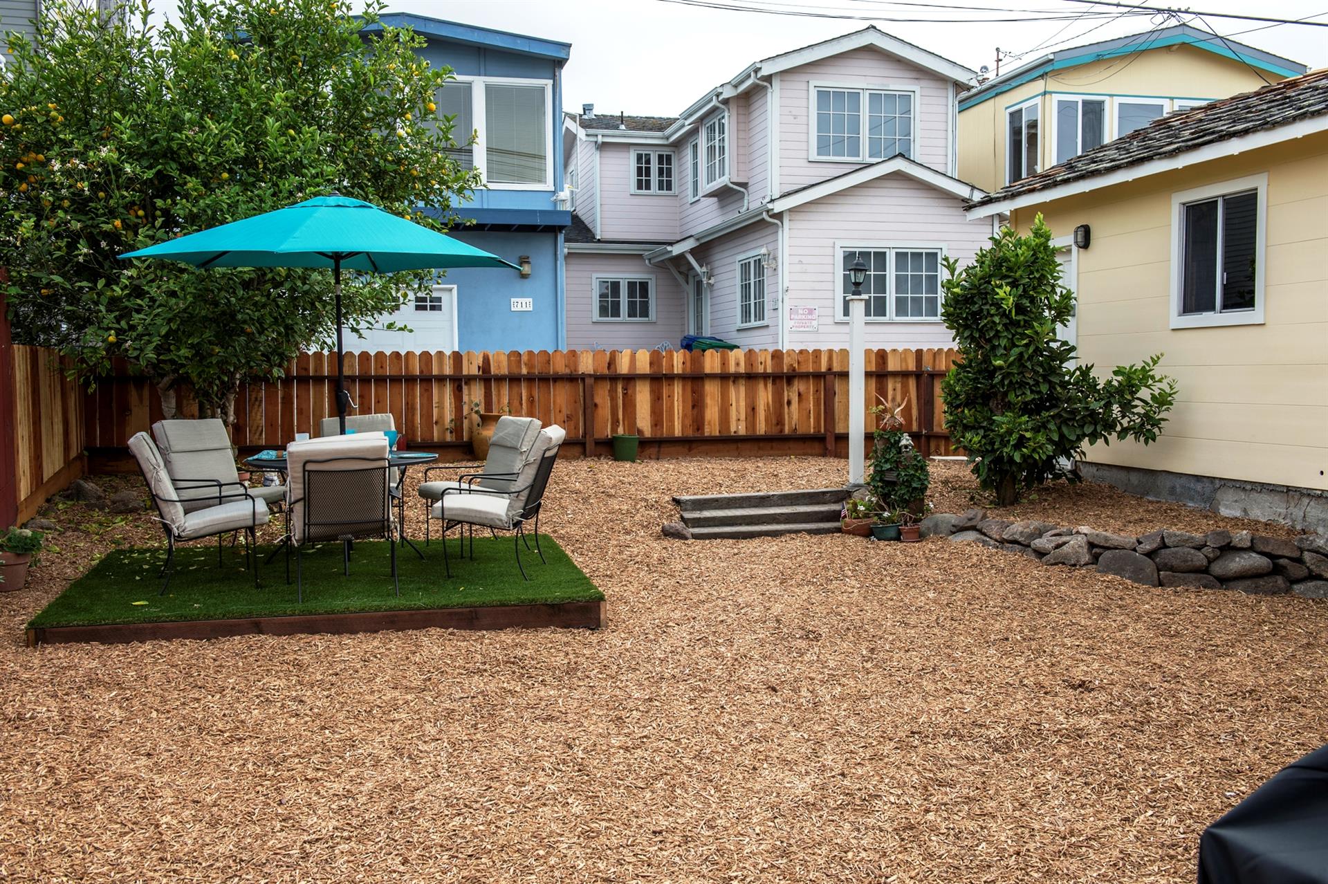 Fenced Backyard has a Gas BBQ