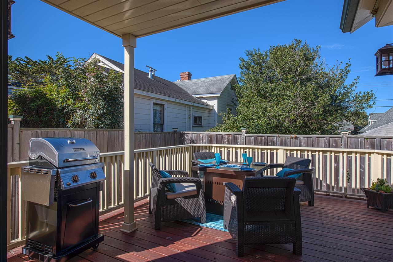 Gas BBQ Grill, Fire Pit  House has a New Exterior Paint Color