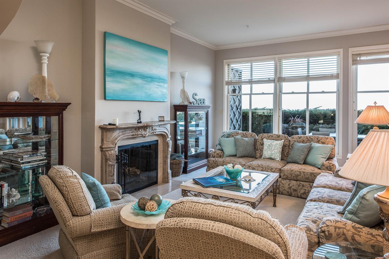 Great Room has a Fireplace and Stunning Ocean Views