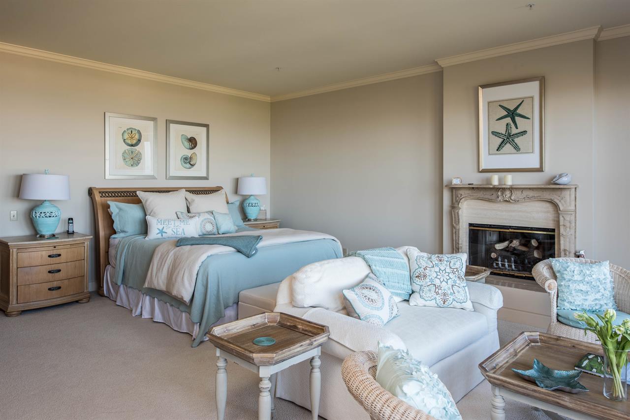 Bedroom 1, King, Gas Fireplace, TV, En Suite Bath, Ocean View