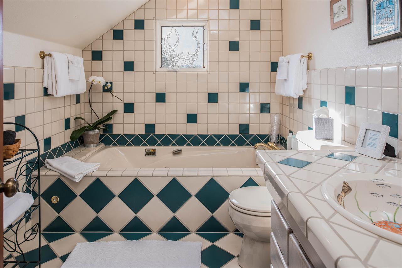 En Suite Upstairs Bathroom with Tub with Jetted Tub, Custom Tile