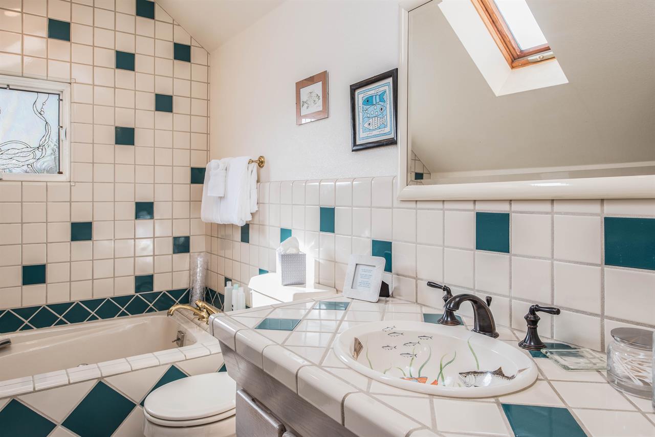En Suite Upstairs Bathroom with Tub with Jetted Tub, Custom Tile