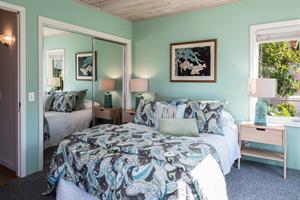 Downstairs, Bedroom 2, Queen Bed, Window Seat with Bay View