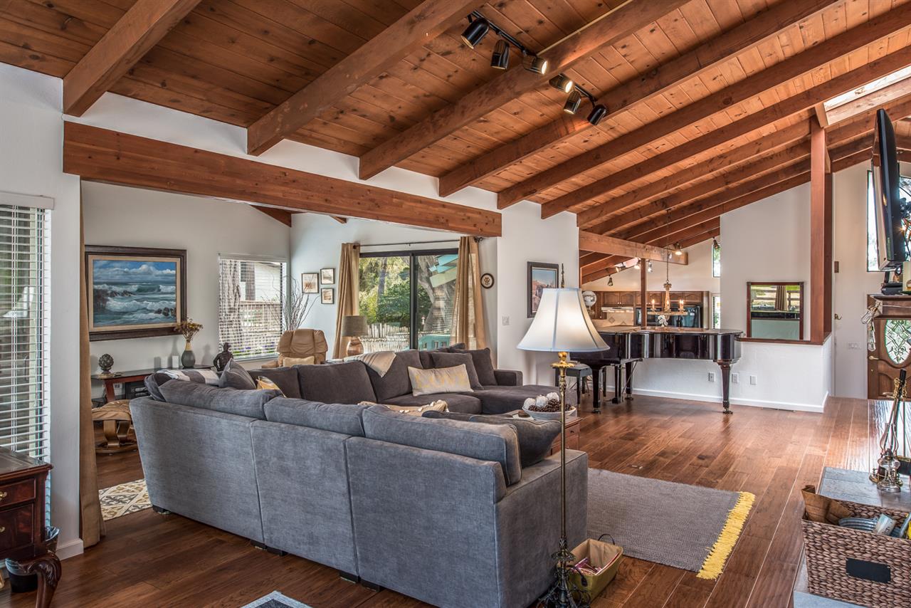 Living Room with Fireplace and HDTV