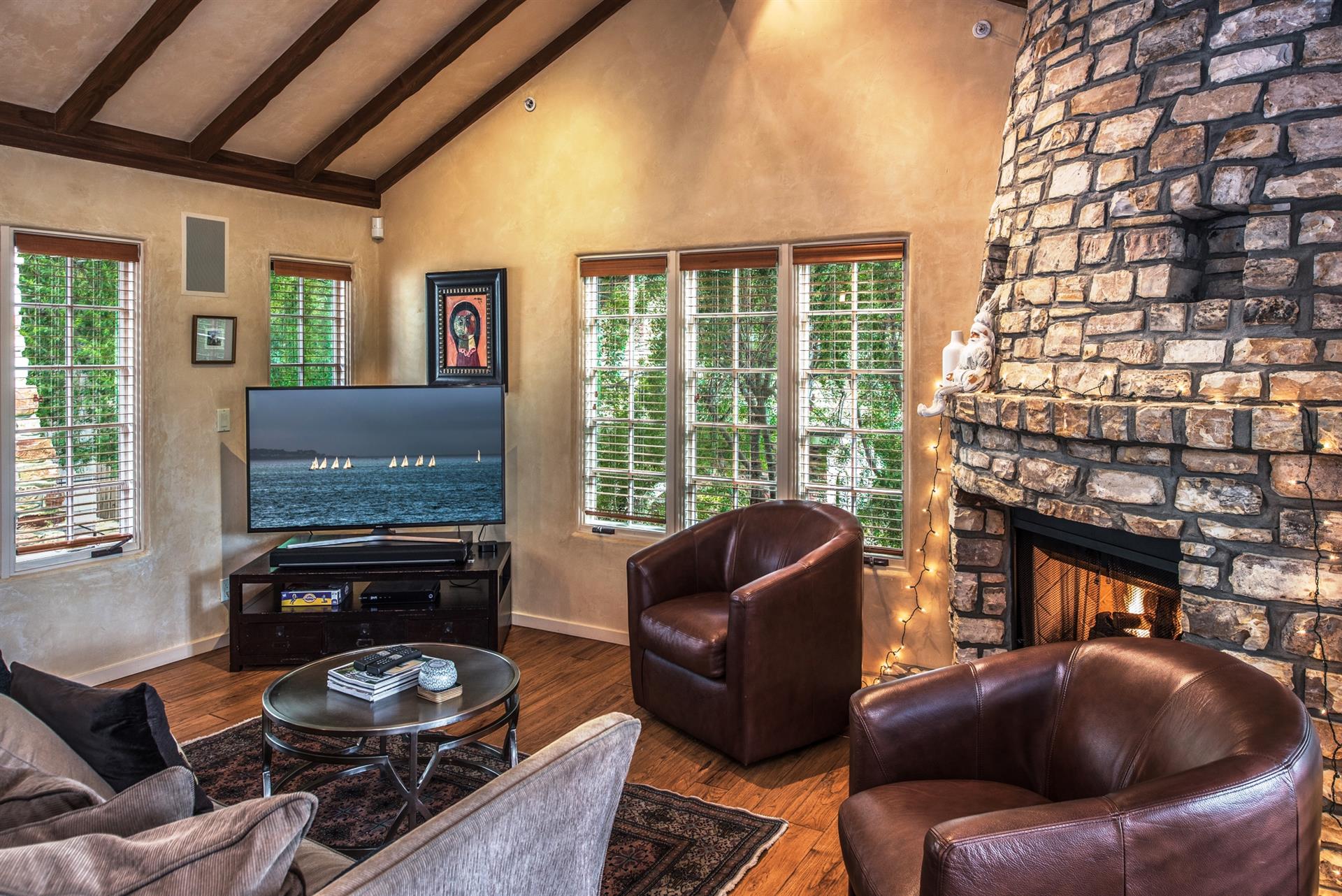 Family Room with Fireplace and HDTV