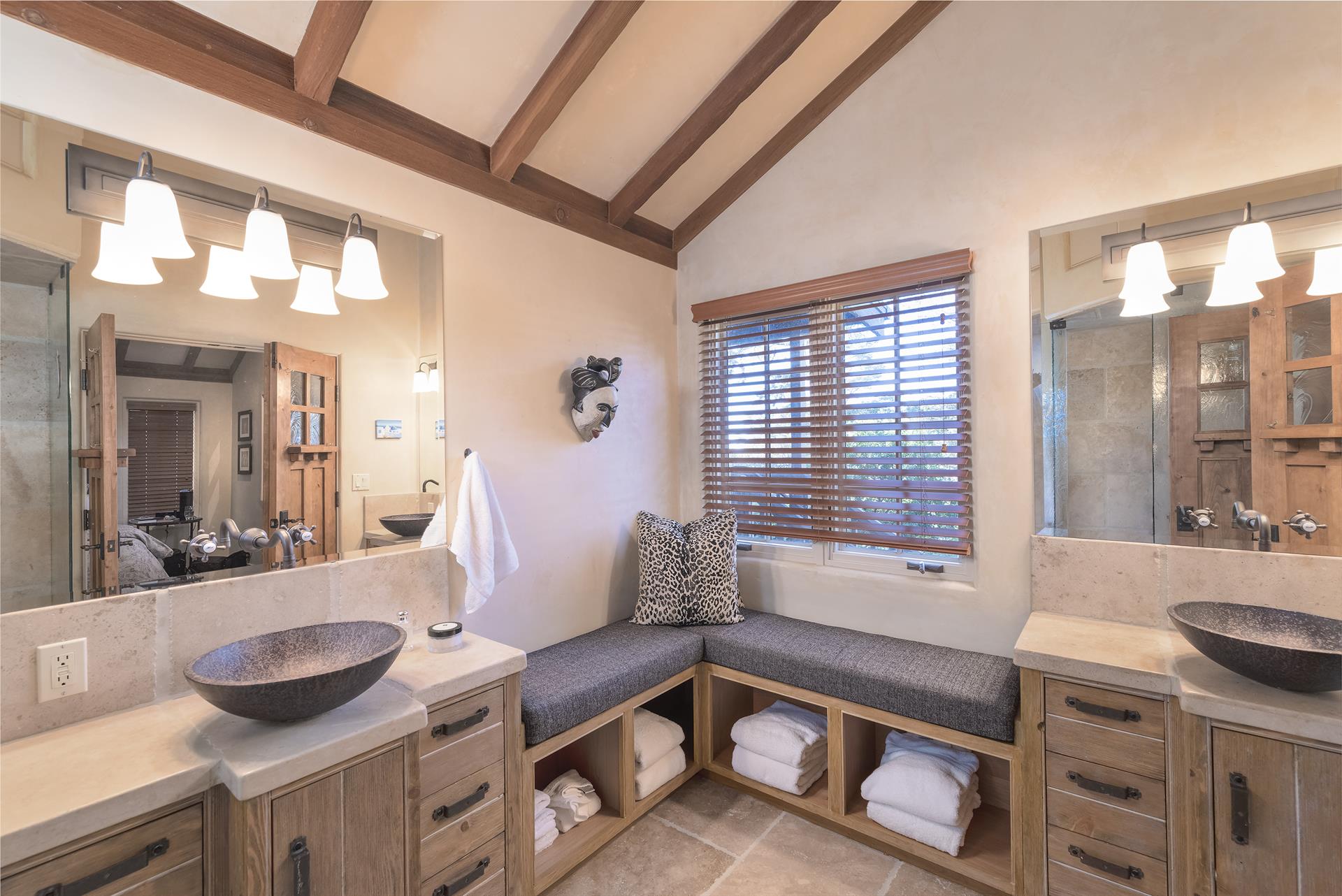 En Suite Bath with Two Vanities and a Shower, Upstairs