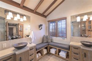 En Suite Bath with Two Vanities and a Shower, Upstairs