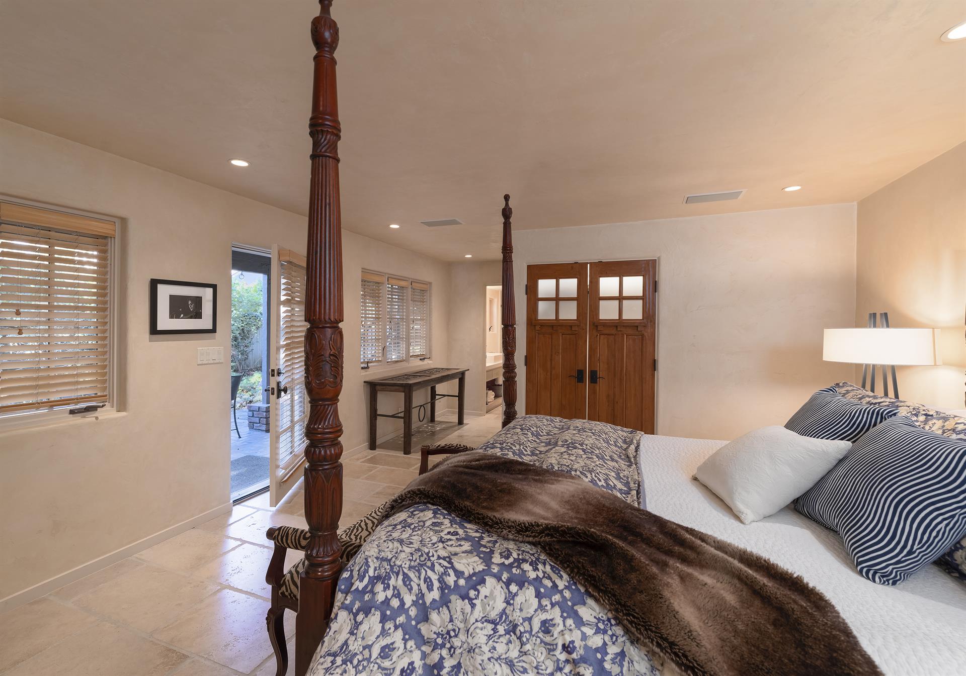 Downstairs, Bedroom 1, Cal King Bed, TV, En Suite Bath