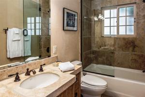 Upstairs Hall Bathroom with Shower Over Tub