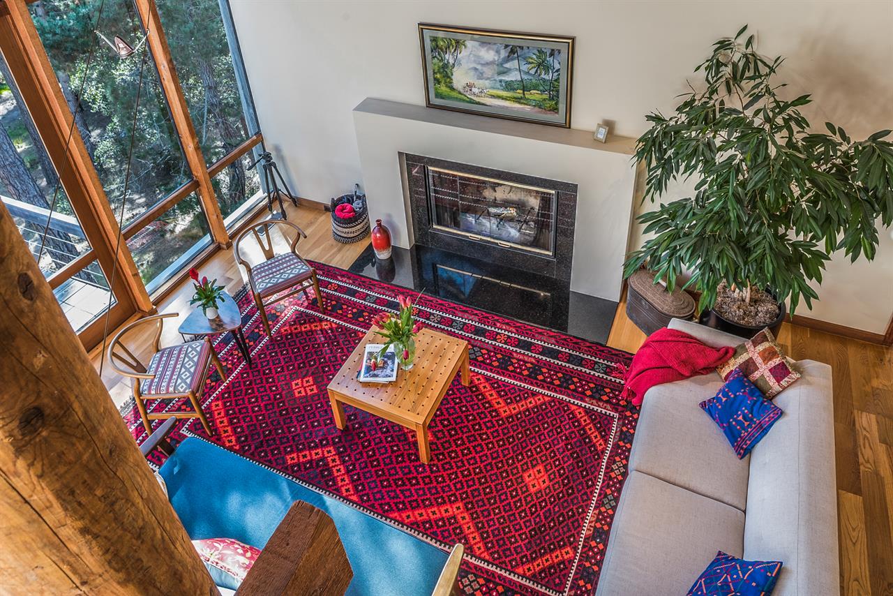 Looking Down into the Living Room from the Upstairs Den