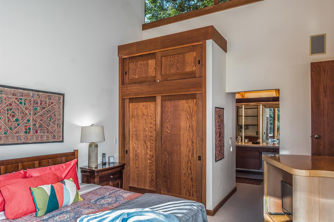 Bedroom 1  King Bed, TV, Forest View, Balcony, En Suite Bath