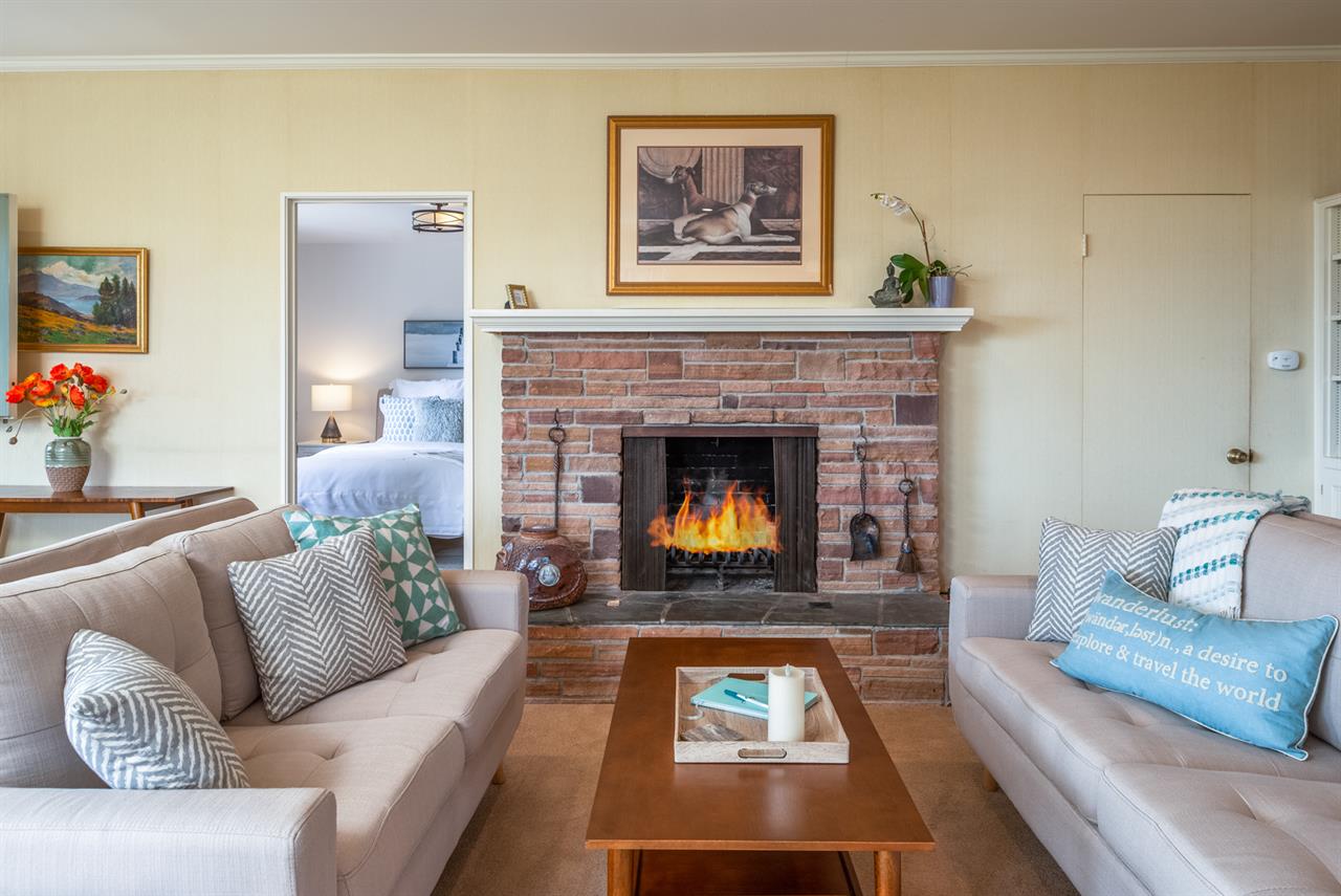 Wood Burning Fireplace in Living Room