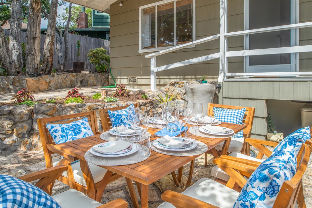 Outdoor Dining Set Up and Propane Grill