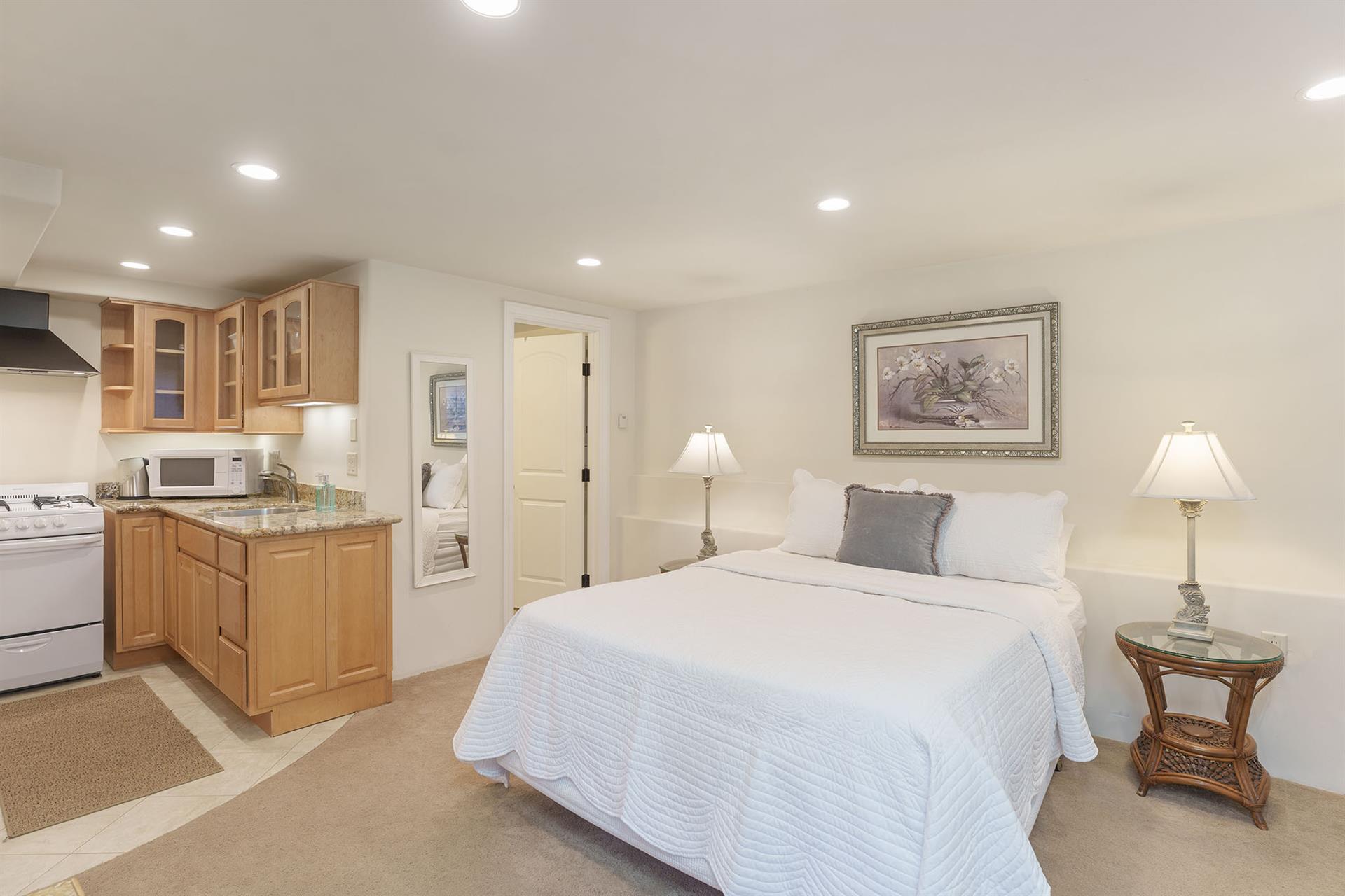 Bedroom 4 Guest Suite, Queen Bed, TV, Bathroom, Kitchenette
