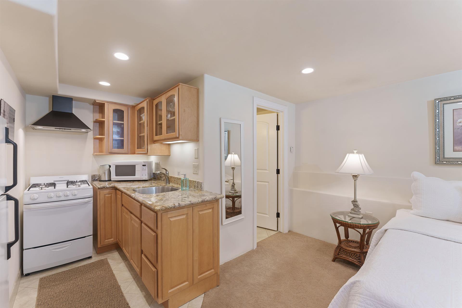 Bedroom 4 Guest Suite, Queen Bed, TV, Bathroom, Kitchenette