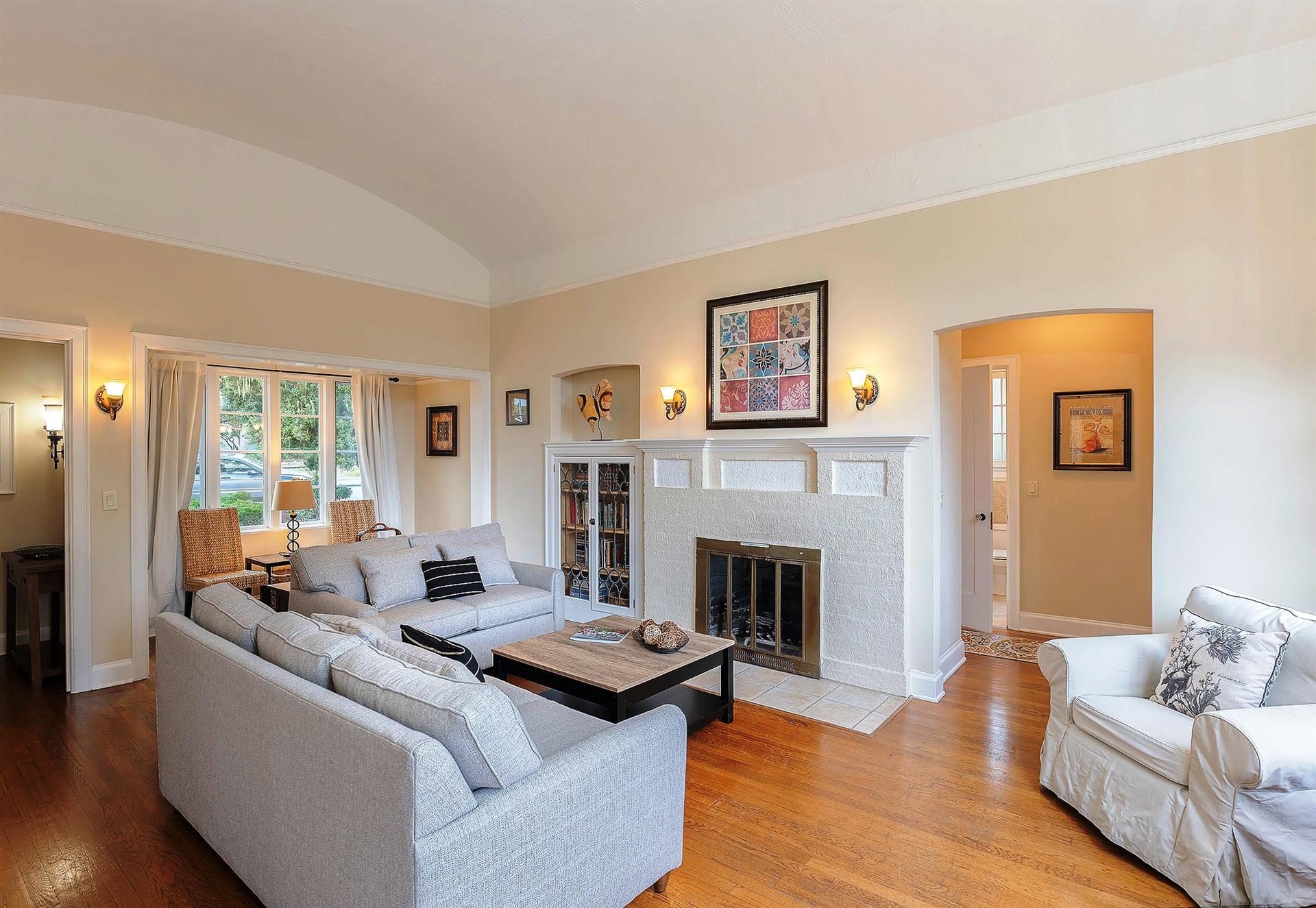 Living Room Fireplace is decorative only