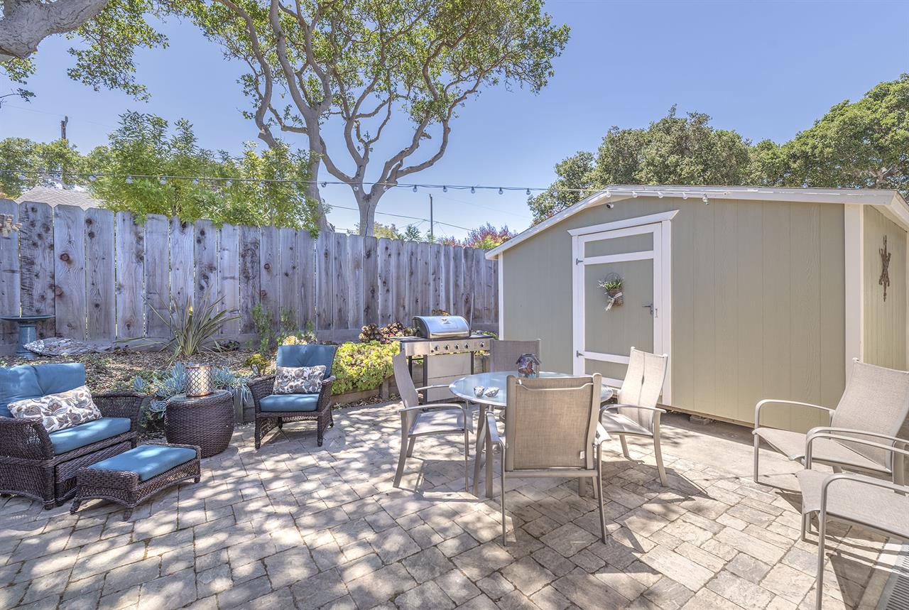 Backyard with Gas BBQ Grill