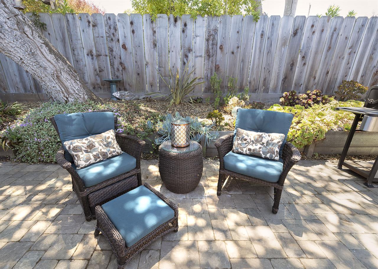 Backyard with Gas BBQ Grill