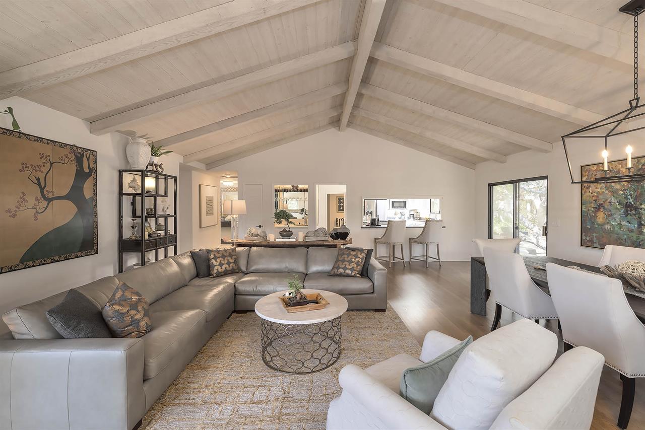 Living Room with Fireplace and HDTV