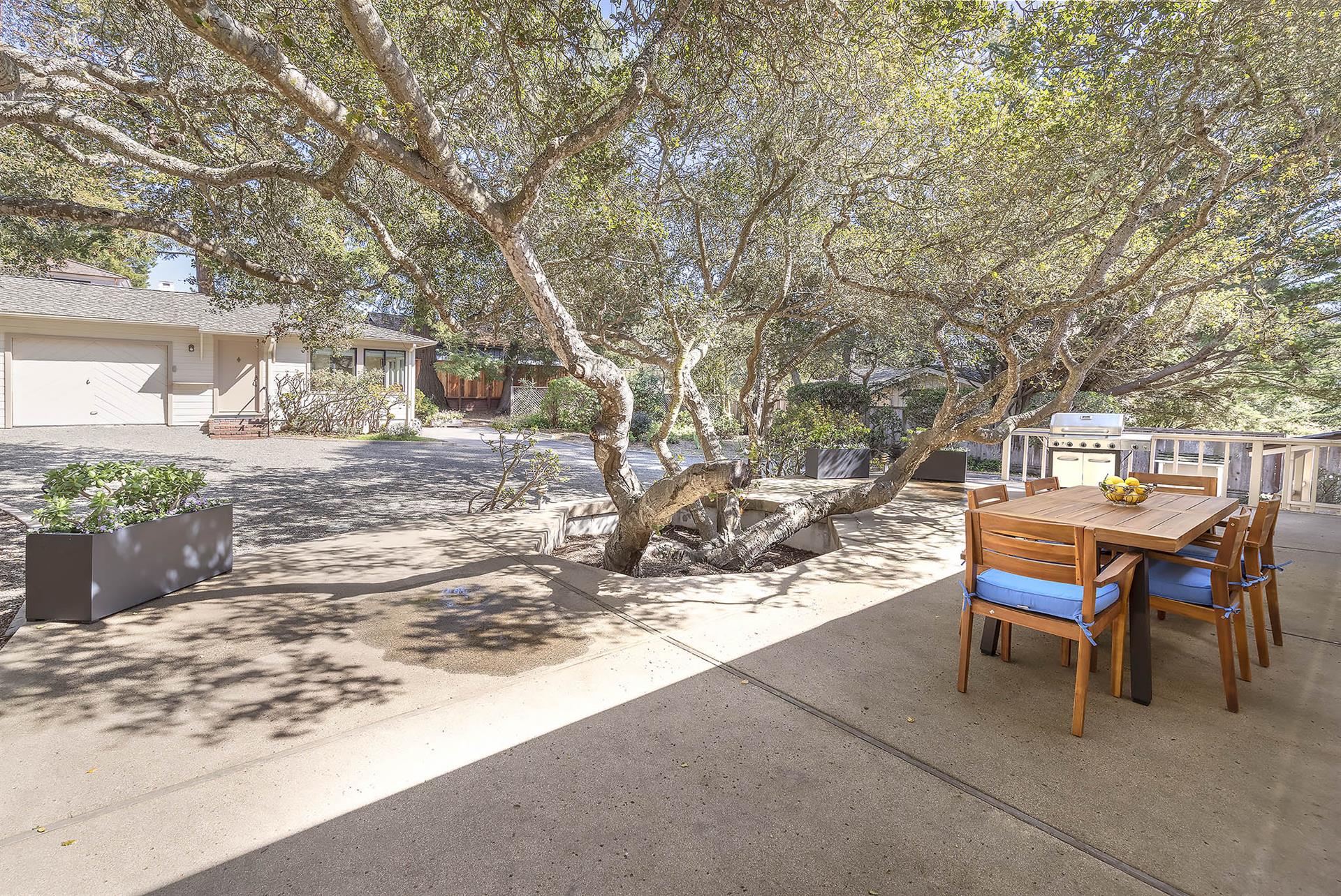 Backyard Patio Dining Area with Propane Grill