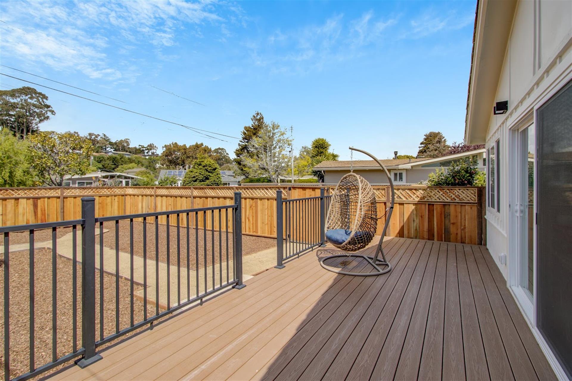 Fenced Front Yard with Deck