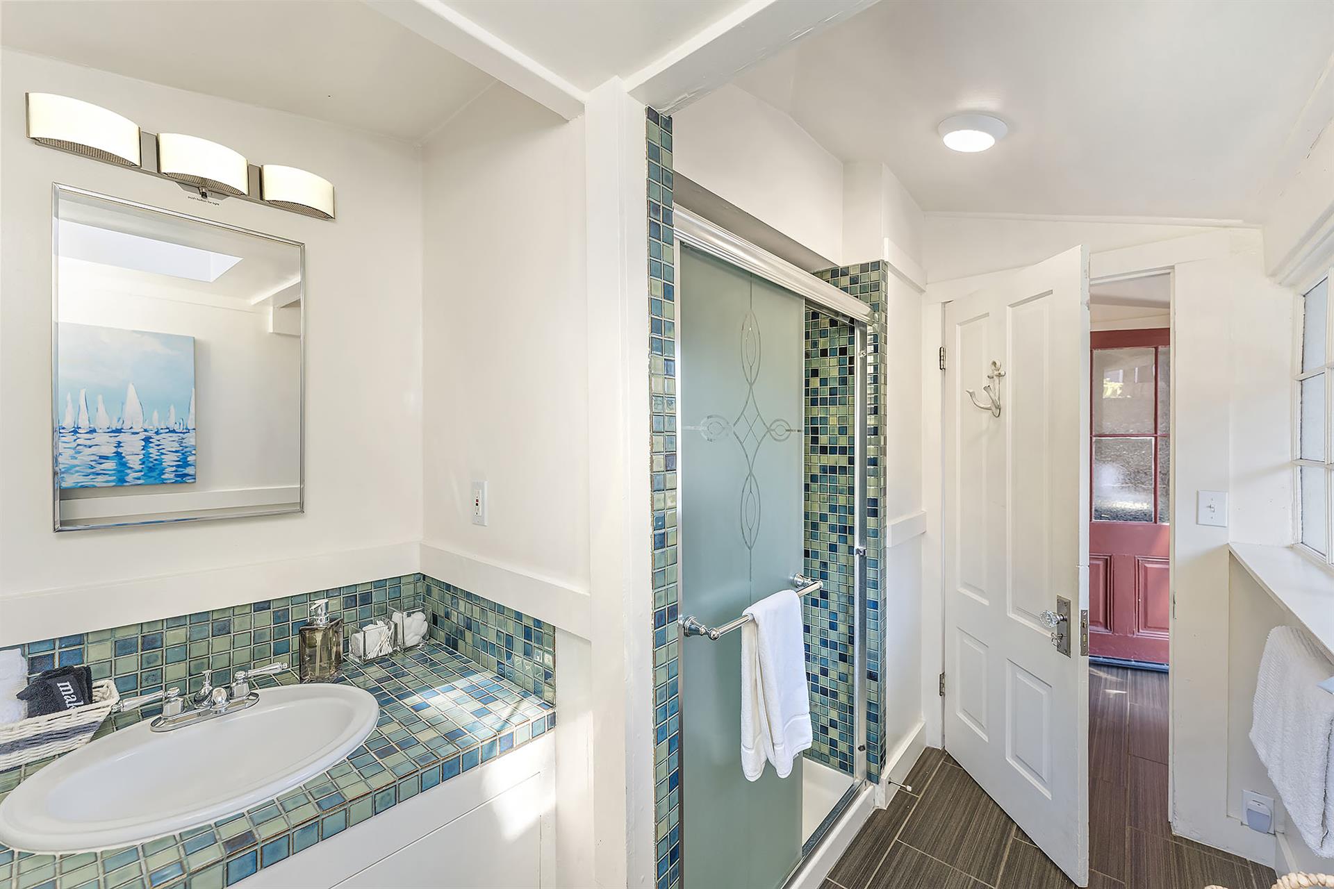 Downstairs Bathroom has a Shower
