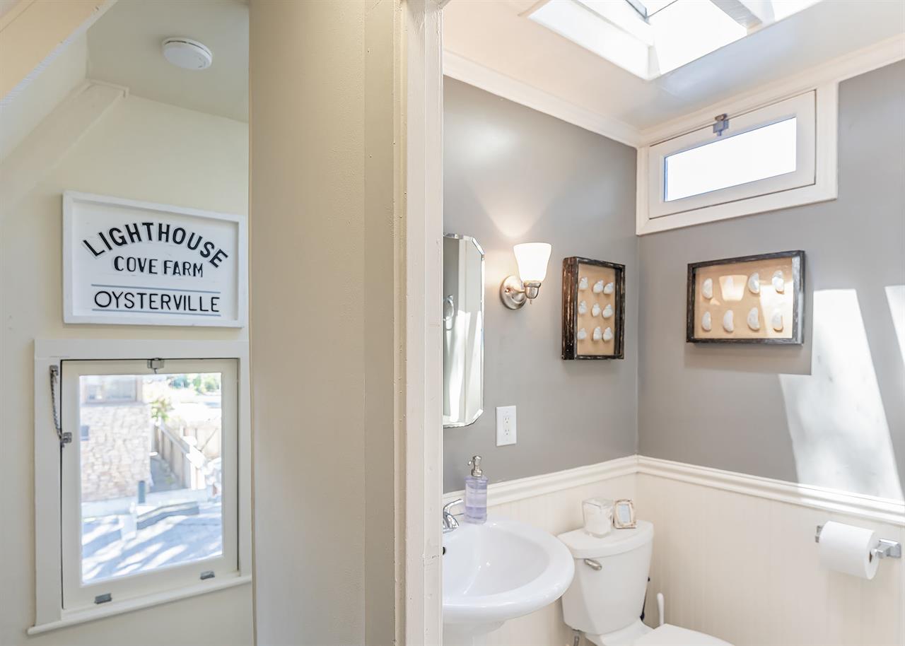 Upstairs  Bathroom has a ClawFoot Tub  Shower Combo