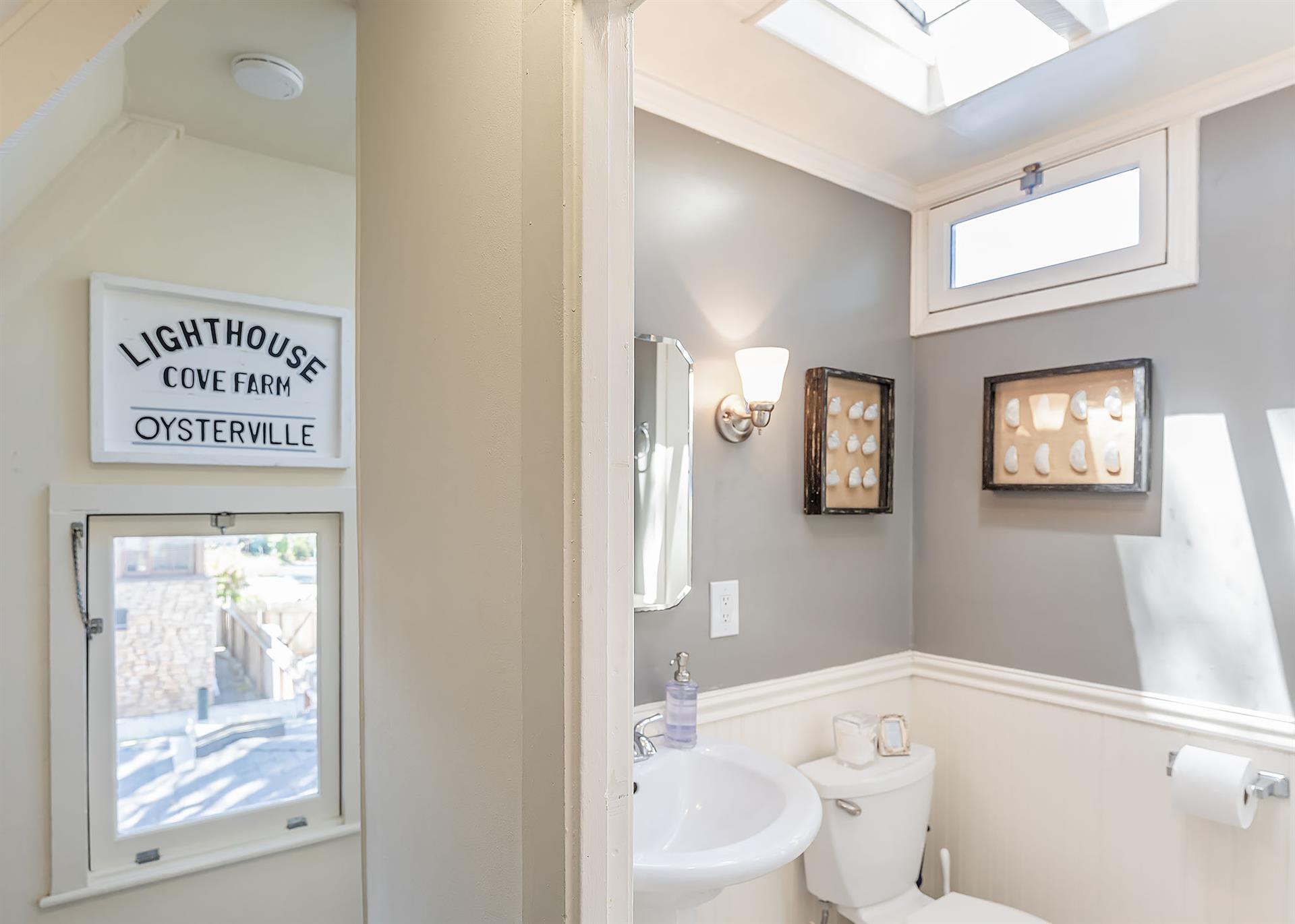 Upstairs  Bathroom has a ClawFoot Tub  Shower Combo