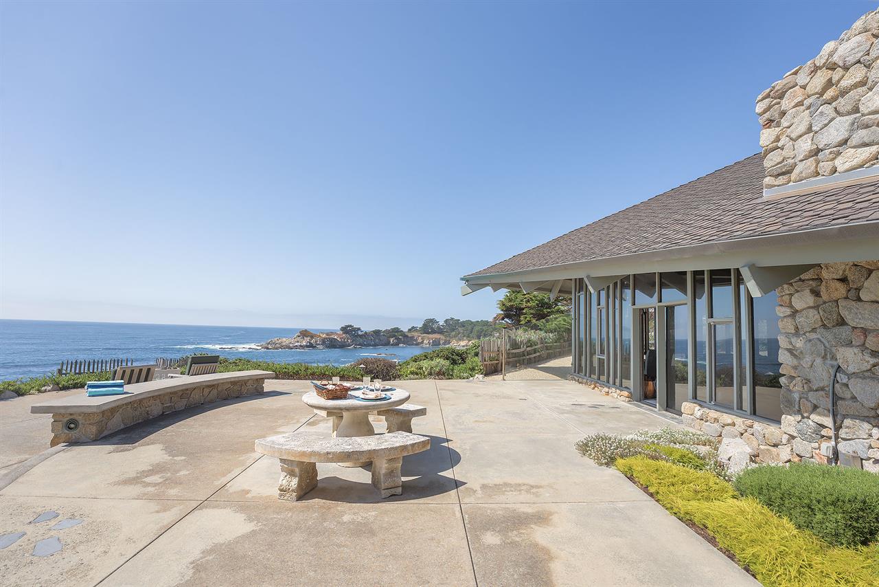 Backyard Patio has Panoramic Ocean Views.