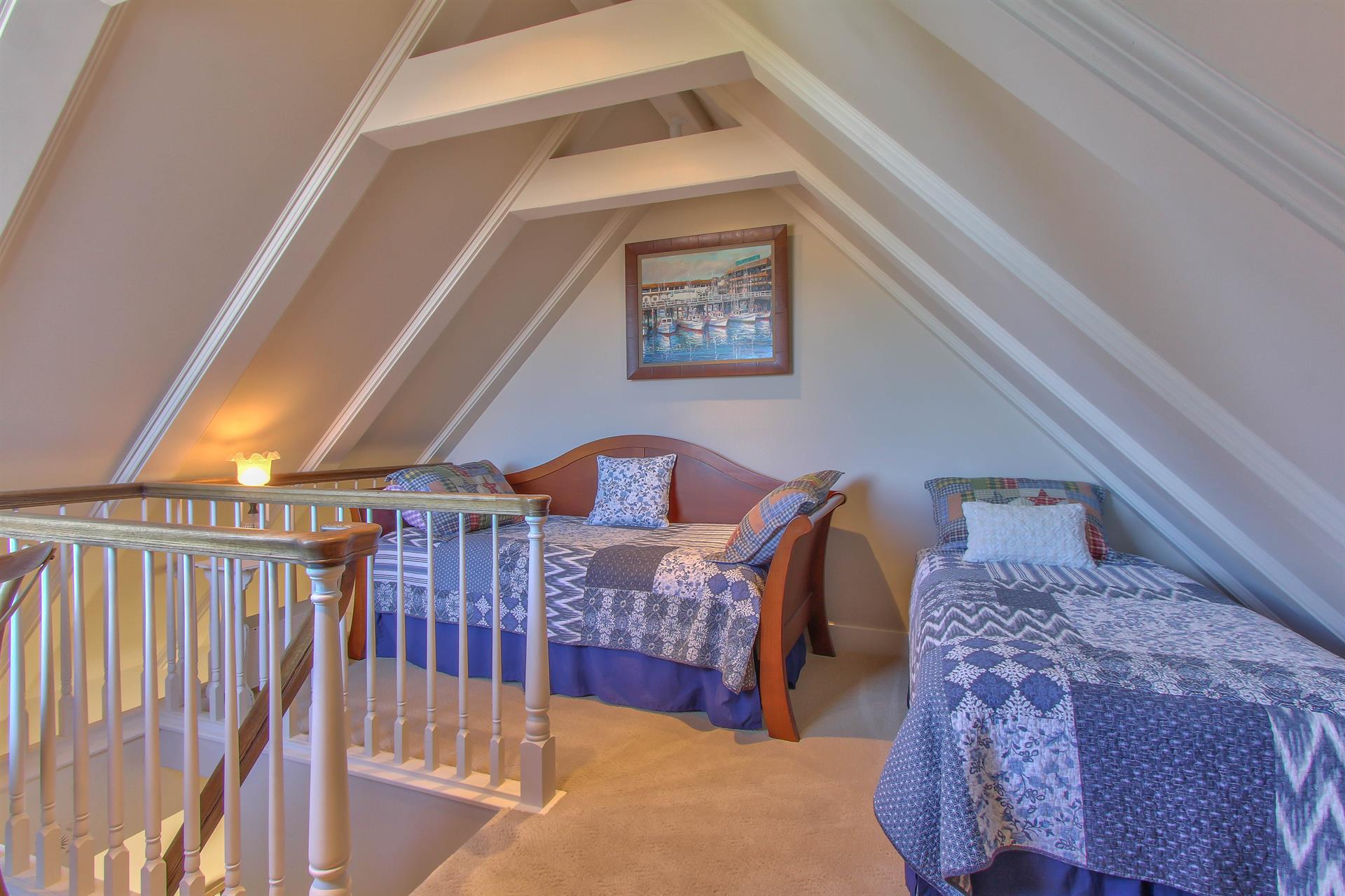 Third Level Loft Has Two Twin Beds