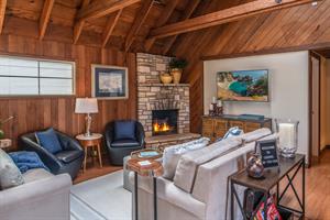 Living Room with Fireplace and HDTV