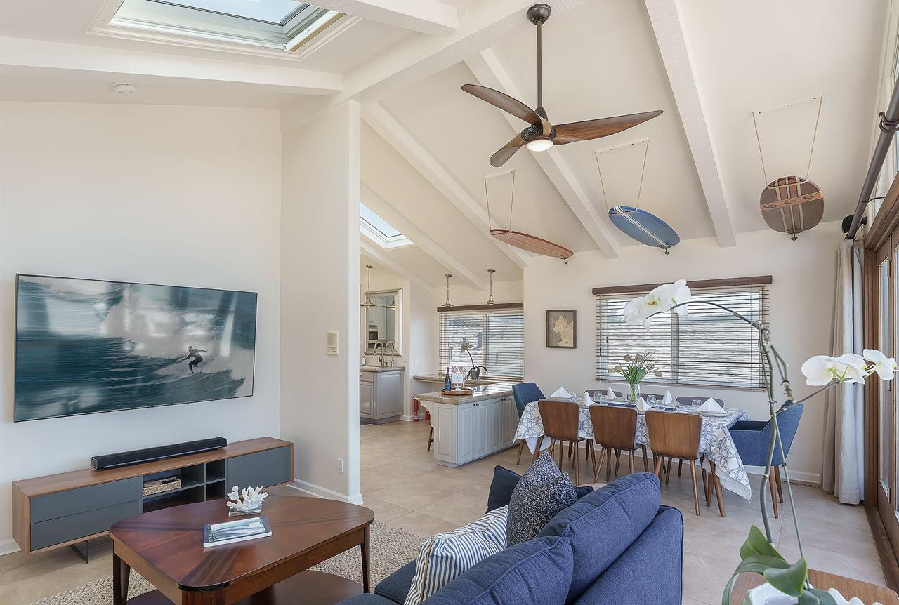 Great Room with Living Room, Dining Area and Kitchen