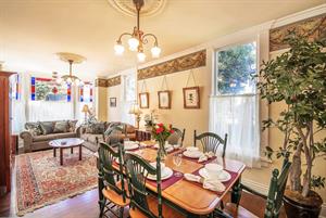 Living room and dining area.