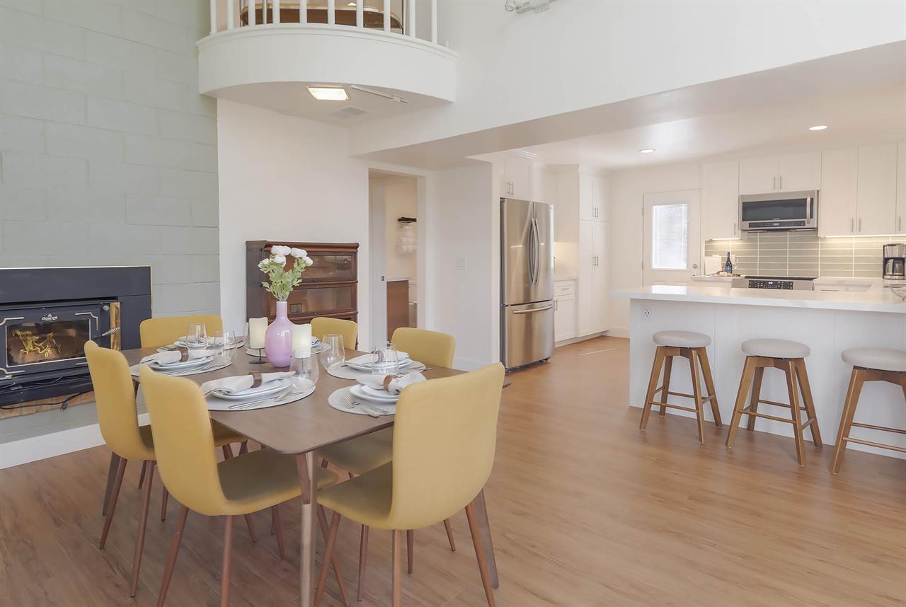 Dining area looking to the kitchen.