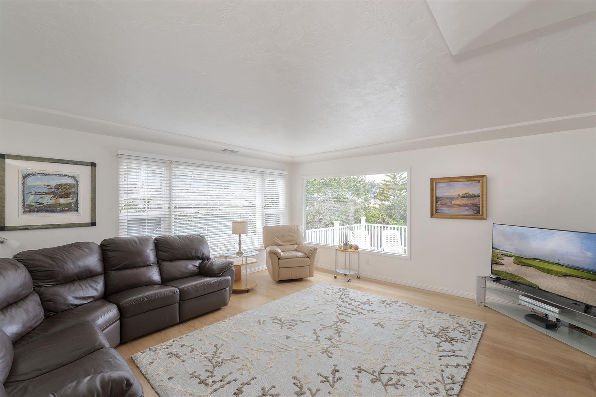 Living Room with Fireplace and HDTV