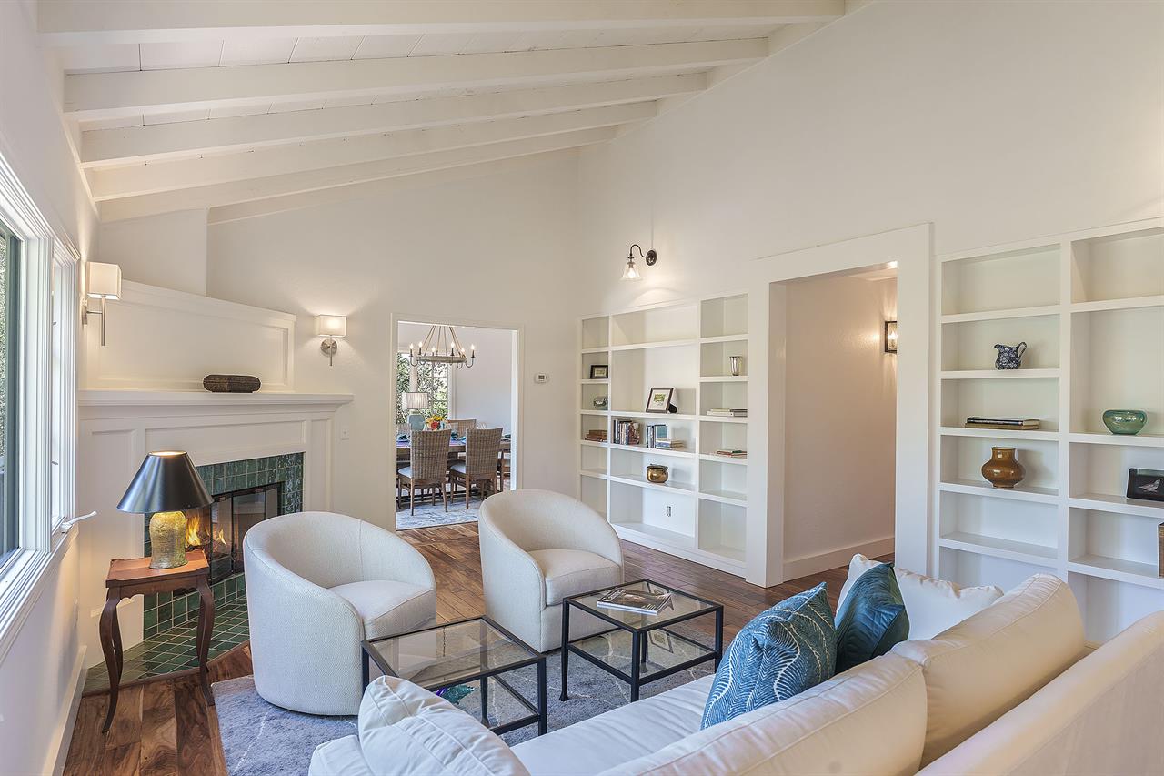 Living Room with a Fireplace
