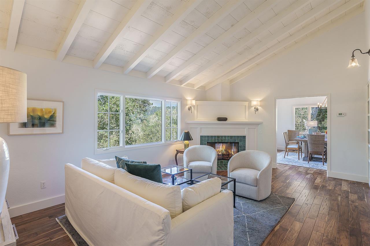 Living Room with a Fireplace