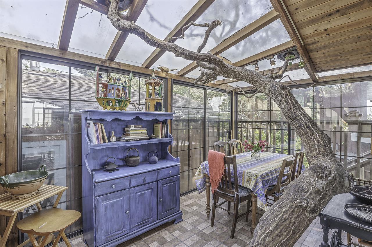 Enclosed Sun Porch with Live Tree