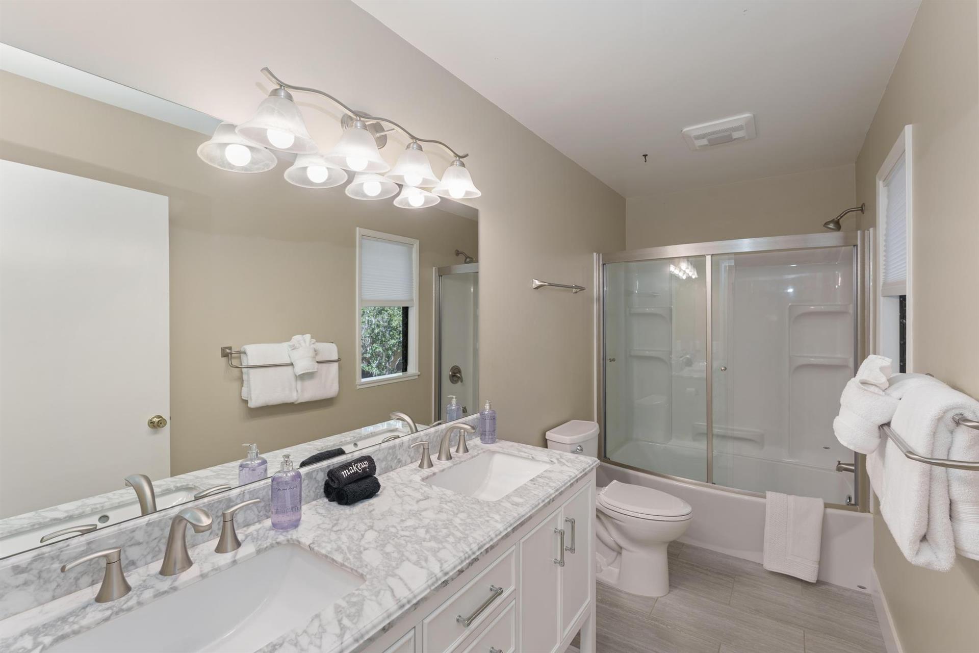 Bathroom 2  Hall Bath with Shower Over Tub