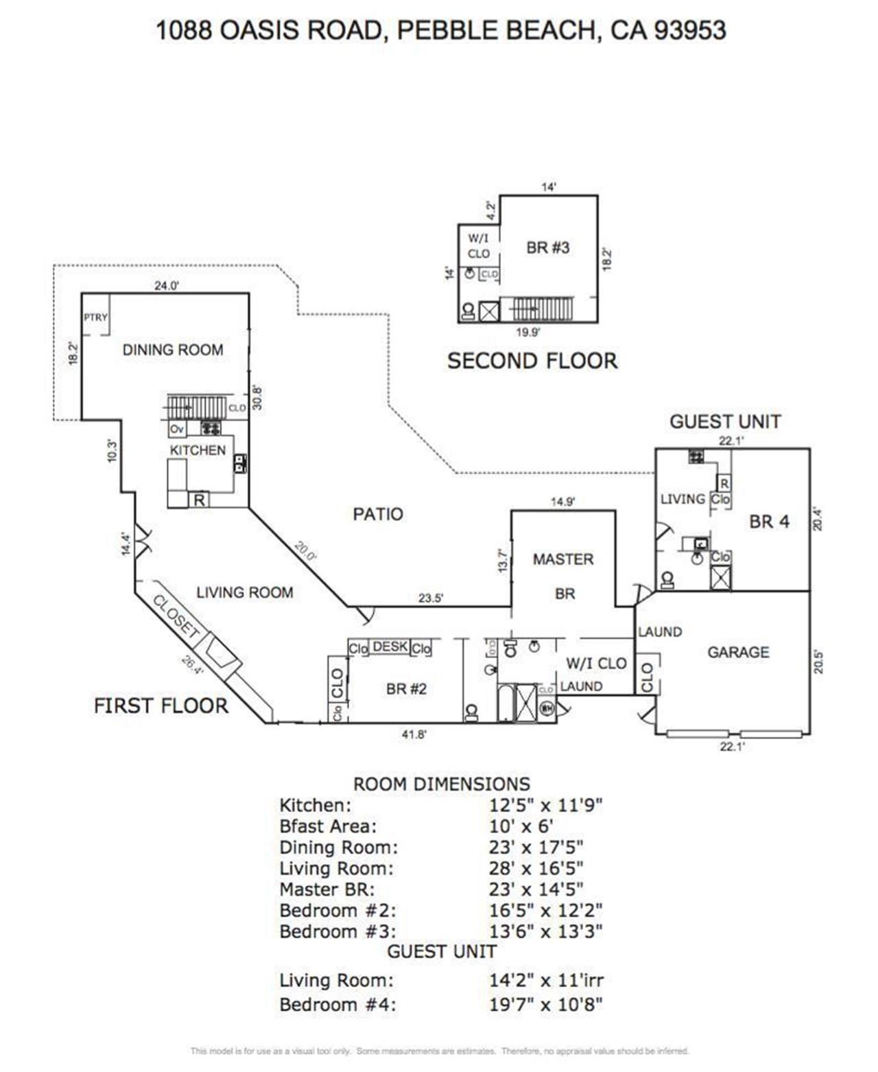 Floor Plan  Main House 2 floors and Guest Unit