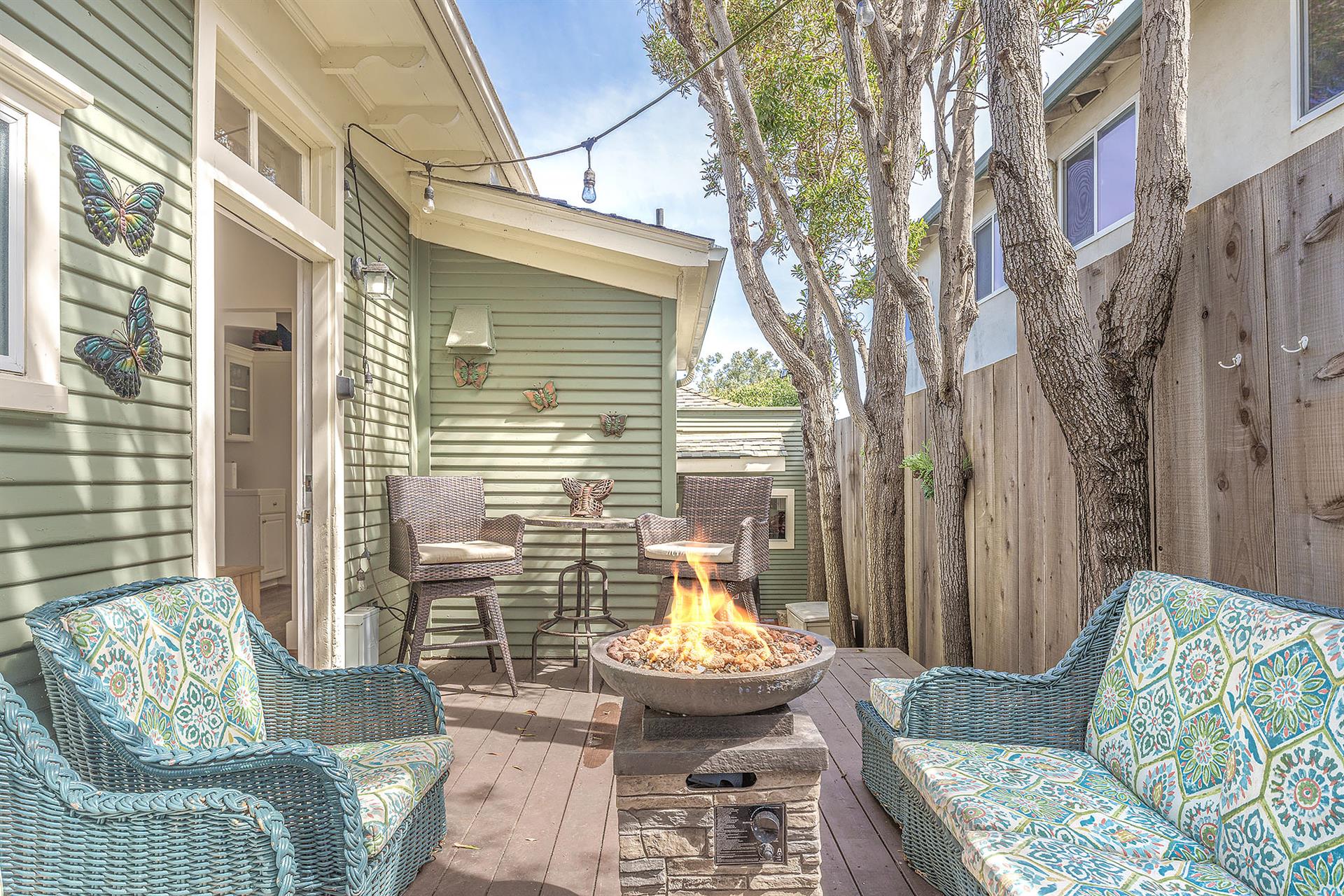 Back Yard  Fire Pit, Charcoal BBQ, Hot Tub and Shower