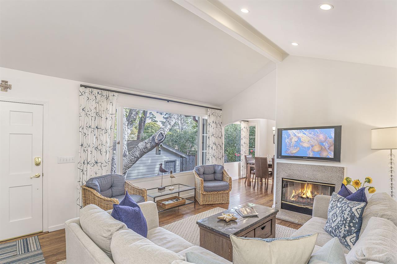 Living Room with Fireplace and HDTV