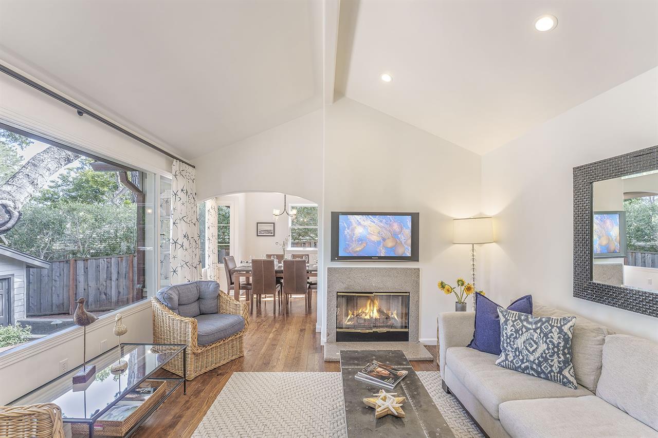 Living Room with Fireplace and HDTV