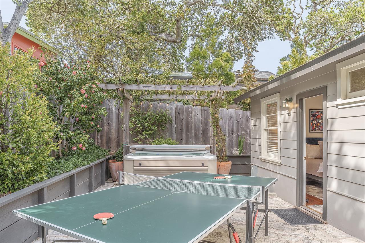 Backyard  Ping Pong Table and a Hot Tub