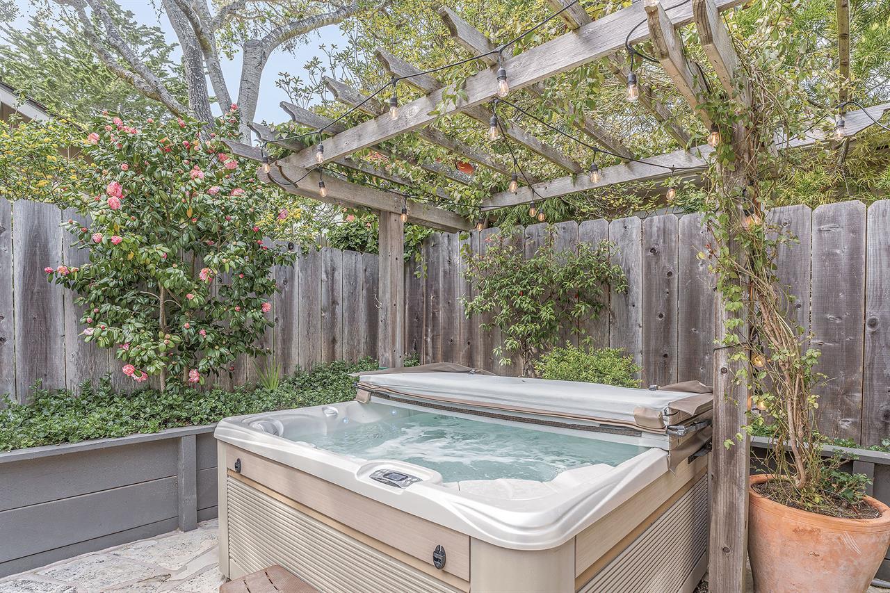 Backyard has a Hot Tub