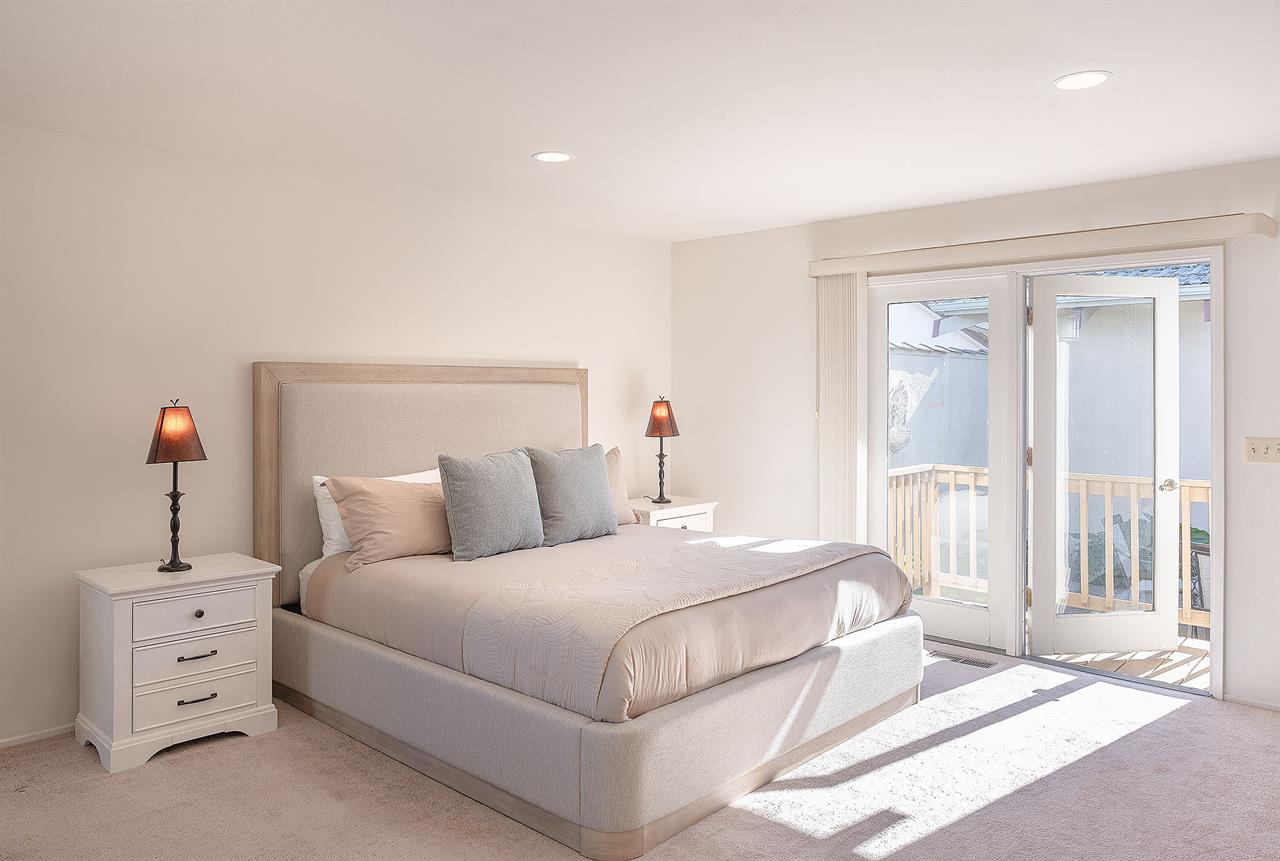 Bedroom 1  King, CandleLit Fireplace, TV, En Suite Bath